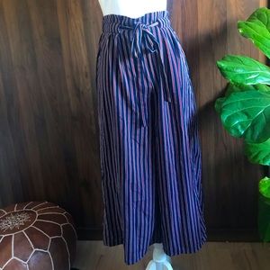 Sienna Sky Small high waisted pinstripe drawstring pant